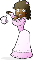 cartoon victorian woman dropping handkerchief png