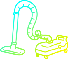 cold gradient line drawing of a cartoon vacuum hoover png
