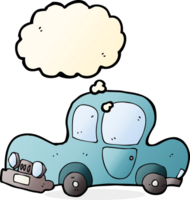 cartone animato auto con pensato bolla png