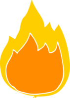 fuego de dibujos animados de estilo de color plano png