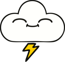 mignonne dessin animé de une tonnerre nuage png