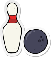 sticker of a ten pin bowling cartoon png