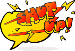 hand drawn speech bubble cartoon shut up symbol png