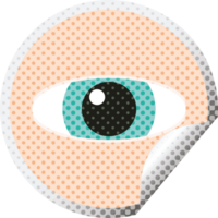 curioso ojo gráfico ilustración circular pegatina png