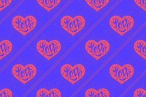 Seamless pattern with heart and lettering Love vector