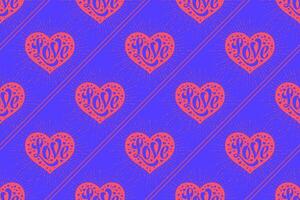 Seamless pattern with heart and lettering Love vector