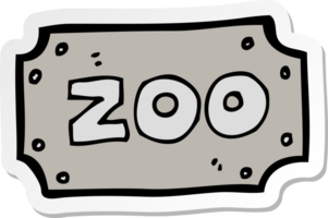 sticker of a cartoon zoo sign png