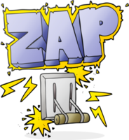 main tiré dessin animé électrique commutateur zapper png