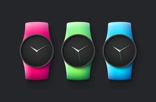 Set of sport and fashion smart wrist watches vector