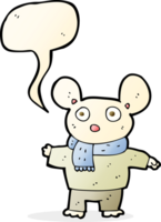 cartoon mouse in clothes with speech bubble png