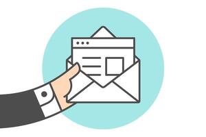 Icon of new open mail envelope vector