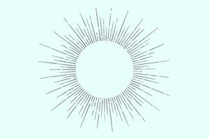 Linear drawing of light rays, sunburst vector