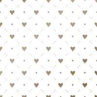 Seamless gold pattern with hearts on a white background vector