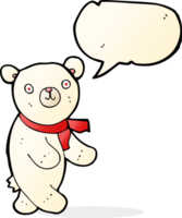 cute cartoon polar teddy bear with speech bubble png