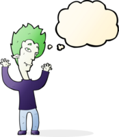 cartoon vampire man with thought bubble png