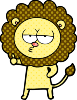 lion ennuyé de dessin animé png