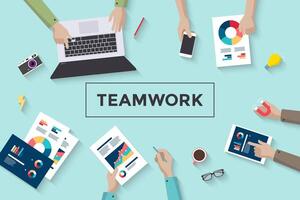 Concept design of business teamwork, meating and planning people vector