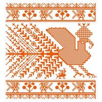 Russian old embroidery and patterns vector