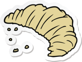 sticker of a cartoon croissant png