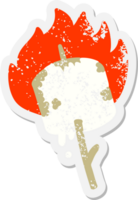 burning marshmallow on stick grunge sticker png