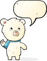 cartoon cute polar bear with speech bubble png