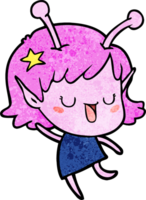 happy alien girl cartoon laughing png