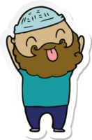 sticker of a man with beard sticking out tongue png