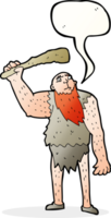 cartone animato neandertaliano con discorso bolla png