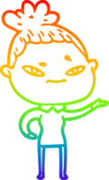 arco Iris gradiente linha desenhando do uma desenho animado mulher png