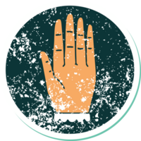 image emblématique de style tatouage d'autocollant en détresse d'une main png