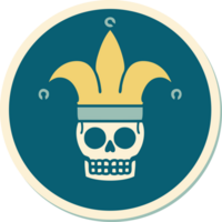 sticker of tattoo in traditional style of a skull jester png