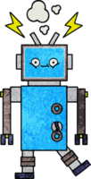 retro grunge texture cartoon of a dancing robot png