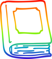 rainbow gradient line drawing of a cartoon old book png