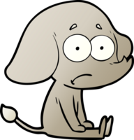 cartoon unsure elephant sat on floor png