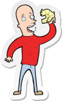sticker of a cartoon bald man with wig png