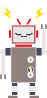 flat color retro cartoon of a dancing robot png