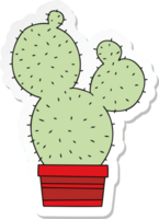 sticker of a quirky hand drawn cartoon cactus png