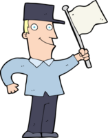 cartoon man waving flag png