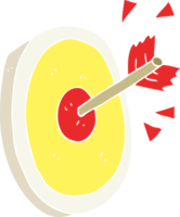 flat color illustration of arrow hitting target png