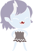 flat color style cartoon laughing vampire girl png