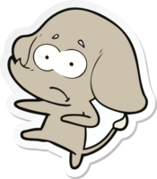 sticker of a cartoon unsure elephant png