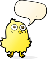 pájaro de divertidos dibujos animados con burbujas de discurso png
