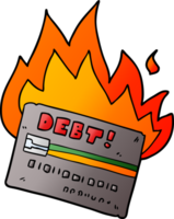 brinnande kreditera kort tecknad serie png