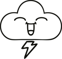 line drawing cartoon of a storm cloud png