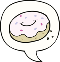 cartoon donut with sprinkles with speech bubble png