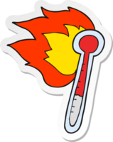 sticker of a cartoon temperature gauge getting too hot png