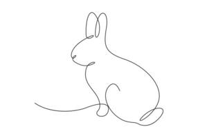 Rabbit continuous one line drawing premium illustration vector