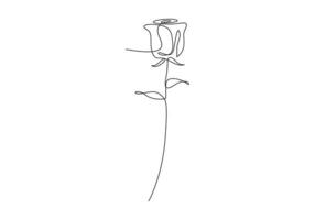 Rose continuous one line drawing premium illustration vector