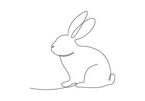 Rabbit continuous one line drawing premium illustration vector