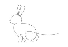 Rabbit continuous one line drawing premium illustration vector